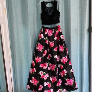 Two piece prom gown